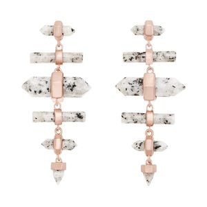 Kendra Scott Talia Earrings Rose Gold/Granite NWT